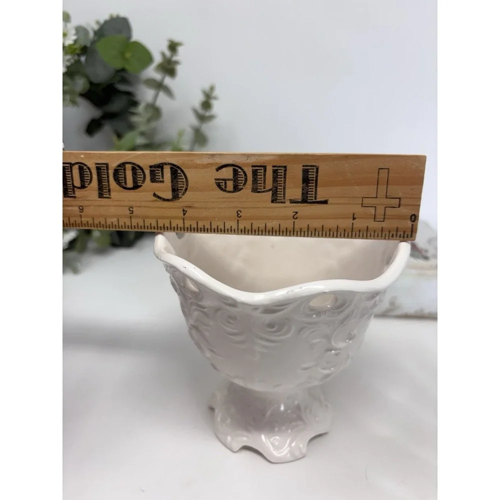 Vintage National Potteries Cleveland Pottery White Planter Vase Cottagecore